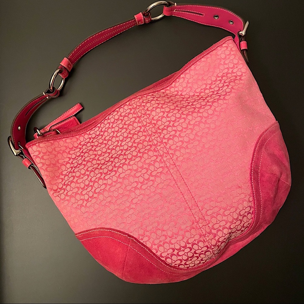 Vintage coach bubblegum pink medium hobo bag